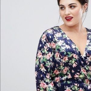 ASOS Lovedrobe Velvet Floral Wrap Dress